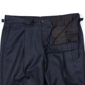 X Sartoria Carrara Side Tab Trousers In Drapers Five Stars Superbio Birdseye Wool