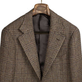 X Sartoria Carrara Sport Coat In Lovat Beige Brown And Olive Tonal Plaid Tweed