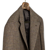 X Sartoria Carrara Sport Coat In Lovat Beige Brown And Olive Tonal Plaid Tweed
