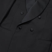 X Sartoria Carrara Double Breasted Shawl Collar Tuxedo Jacket In Drapers Wool And Mohair Barathea