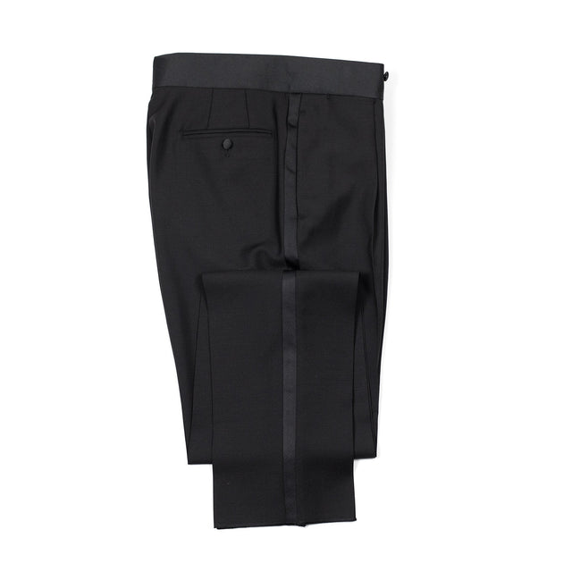 x Sartoria Carrara: tuxedo trousers in Drapers black wool and mohair barathea (separates)
