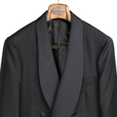 X Sartoria Carrara Double Breasted Shawl Collar Tuxedo Jacket In Drapers Wool And Mohair Barathea