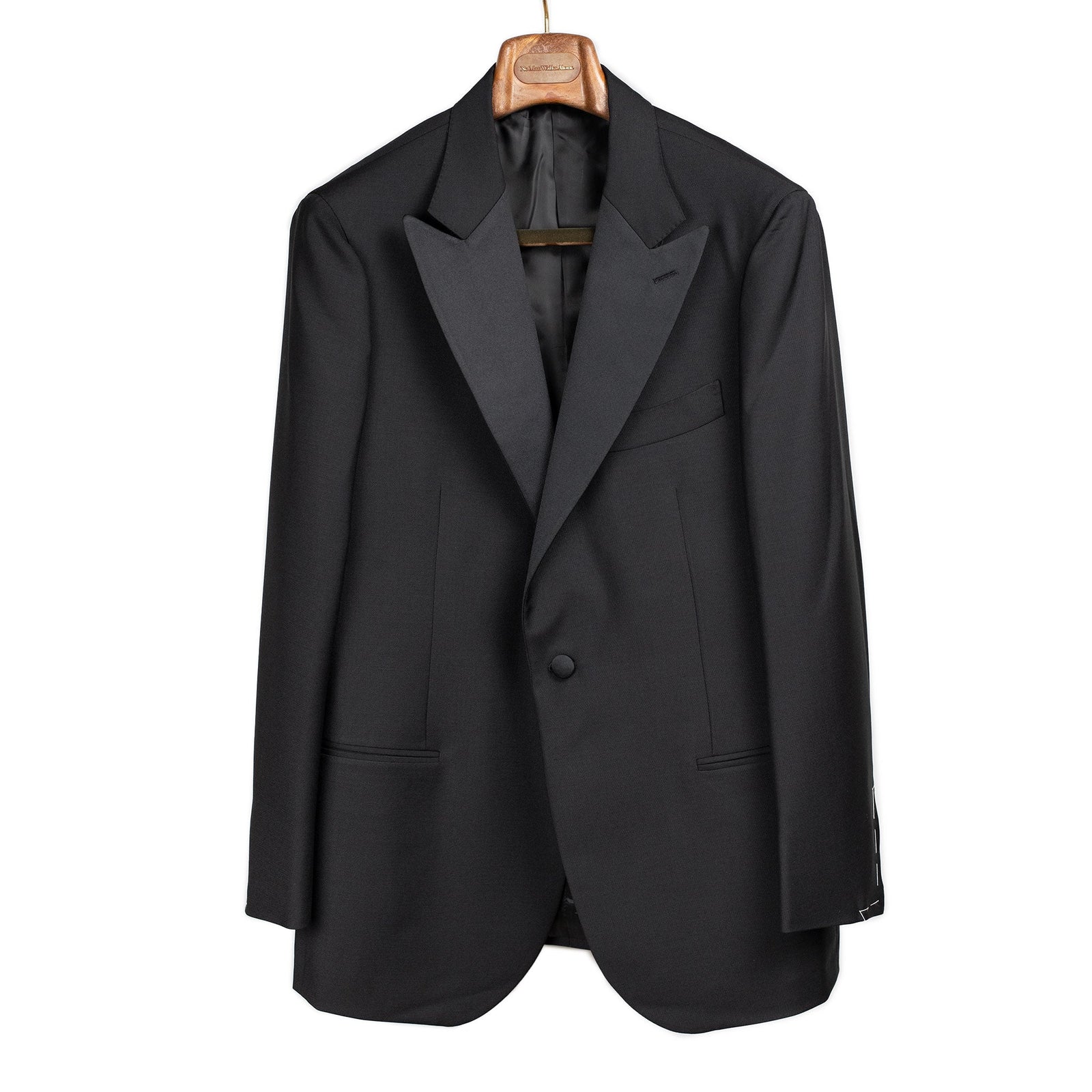 X Sartoria Carrara Single Breasted Peak Lapel Tuxedo Jacket In Drapers Wool And Mohair Barathea
