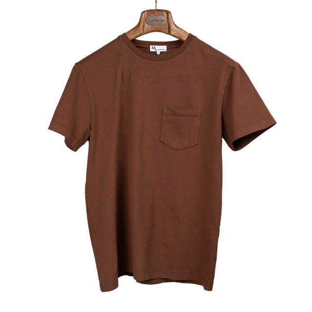 Aaktion pocket tee in marrone brown cotton