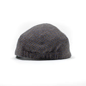 Five Panel Cap In And Blue Check Wool Mix Microsuede Bill