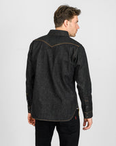 12oz Selvedge Denim Western Shirt - Black
