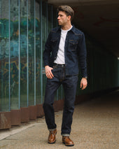 17oz Selvedge Denim Relaxed Tapered Cut Jeans - Natural Indigo