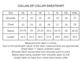 COLLAN ZIP COLLAR SWEATSHIRT - BLACK 19oz. ALL COTTON LOOPBACK TERRY FLEECE