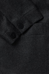Single Breasted Shirt Jacket Wool Cashmere Flannel