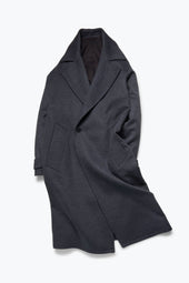 Asymmetric Coat Brushed Merino Wool