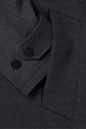 Asymmetric Coat Brushed Merino Wool