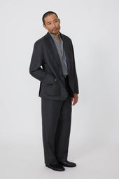 Single Breasted Shirt Jacket Wool Cashmere Flannel