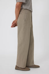 Plain Front Washable Trouser Basketweave Cotton
