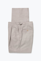 Single Pleat Trouser Undyed Wool Flannel