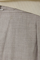 Single Pleat Trouser Undyed Wool Flannel