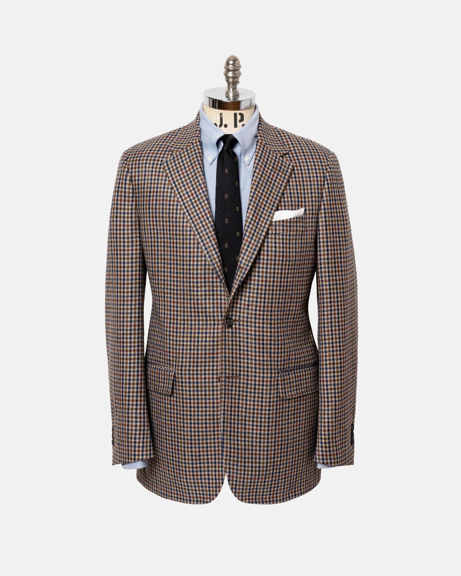 Made In Canada Navy Check Pure Cashmere Sport Coat