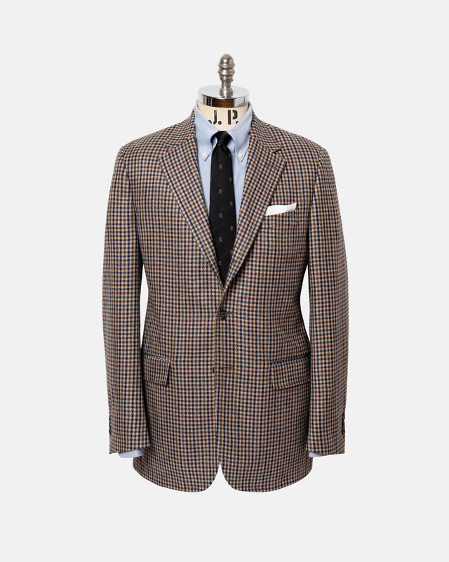 Made In Canada Navy Check Pure Cashmere Sport Coat