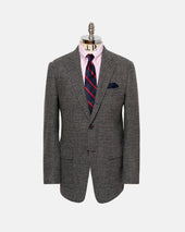 Made In Usa Grey Brown Houndstooth Cheviot Tweed Sport Coat