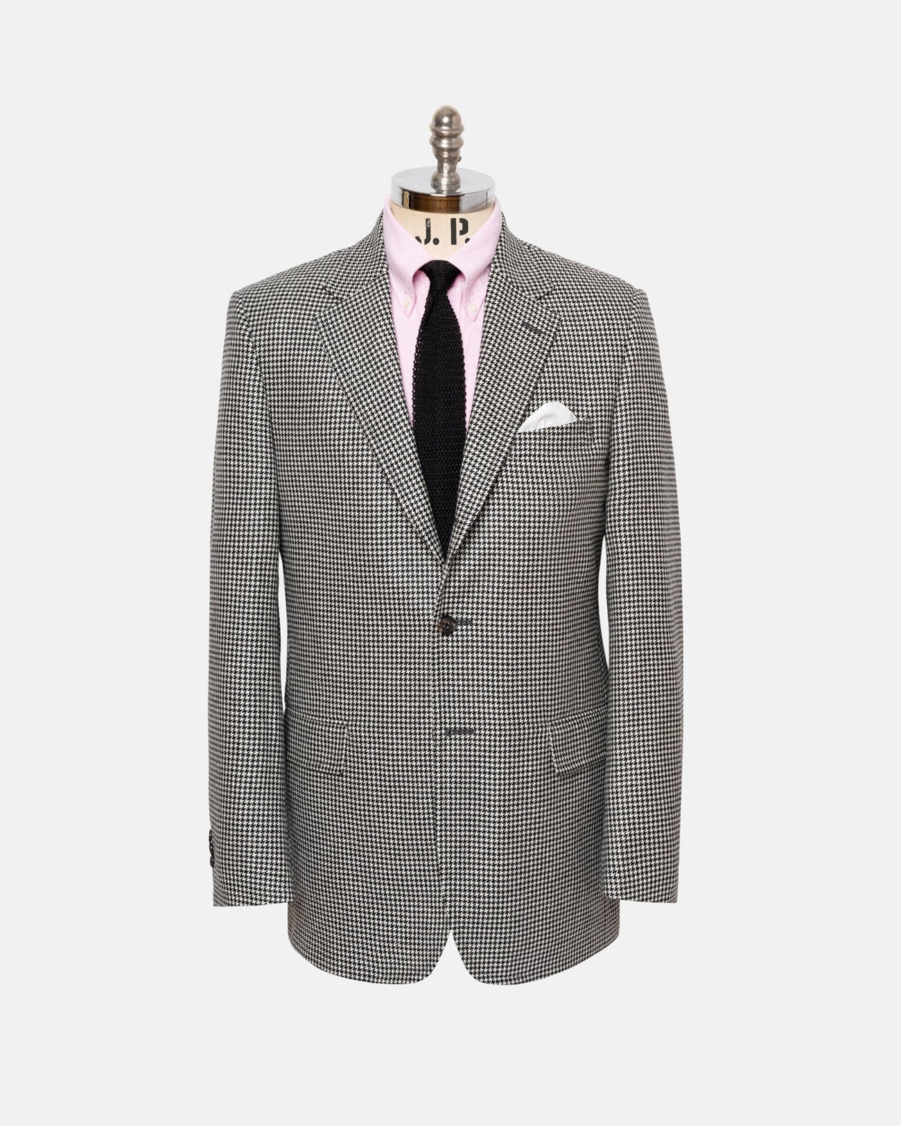 Made In Canada White Houndstooth Pure Cashmere Sport Coat