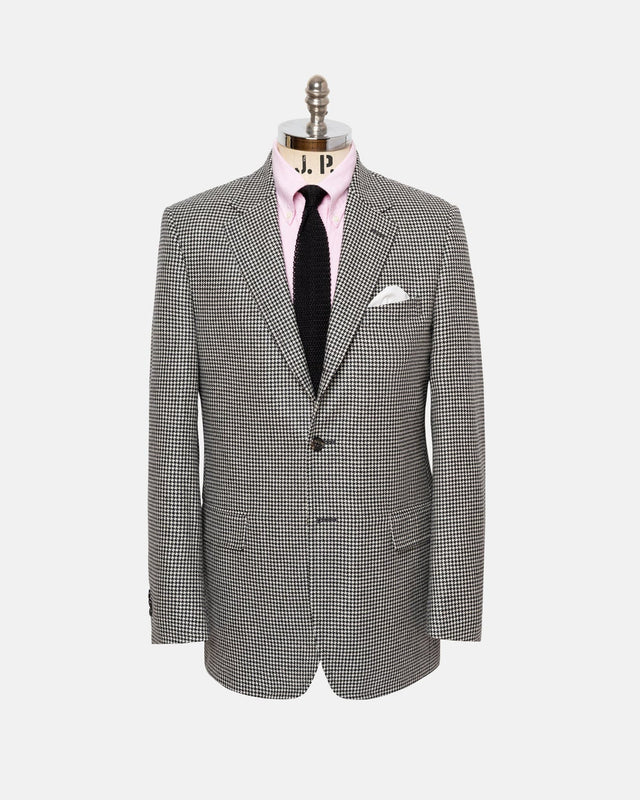 Made In Canada White Houndstooth Pure Cashmere Sport Coat