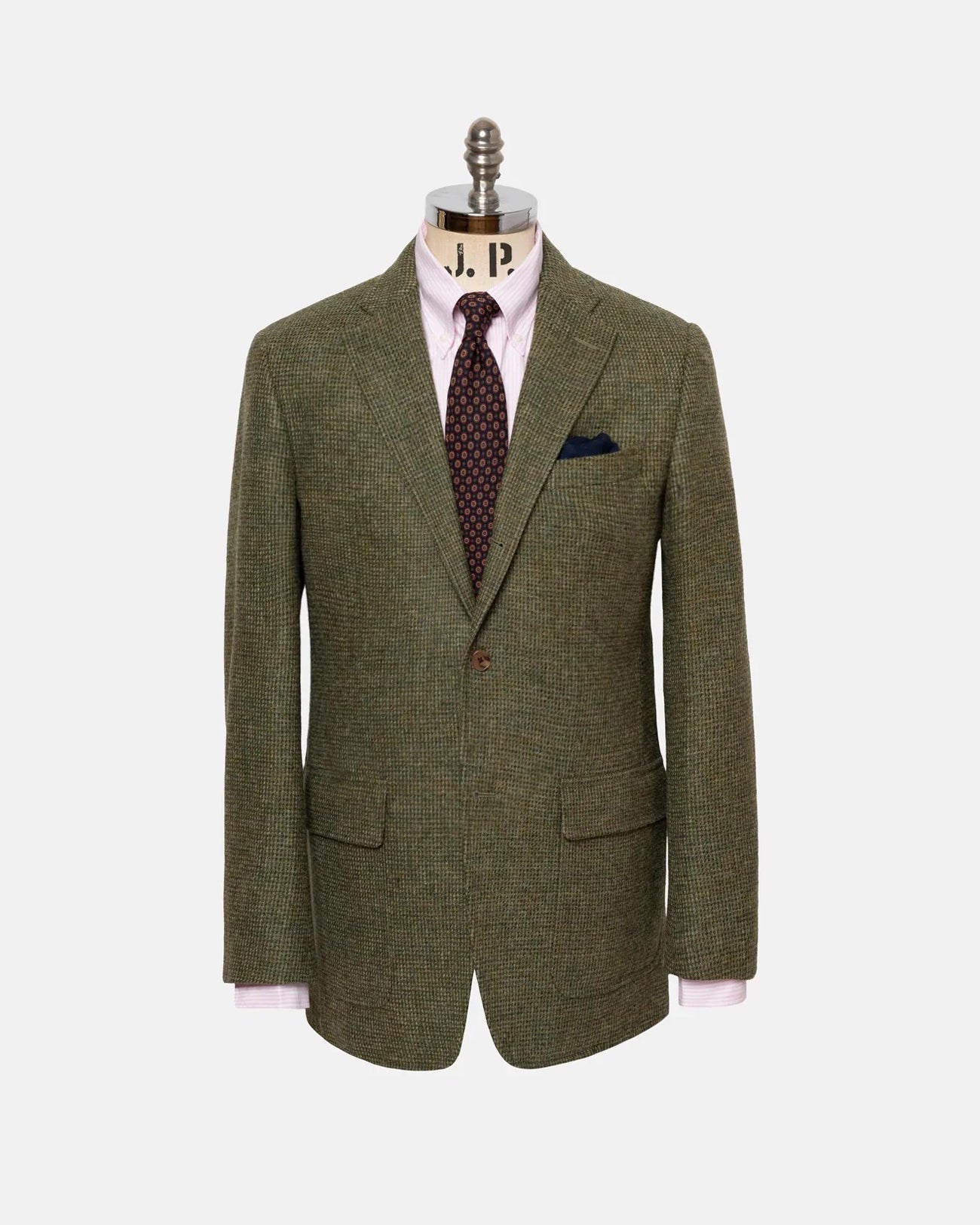 Made In Usa Tic Weave Cheviot Tweed Sport Coat