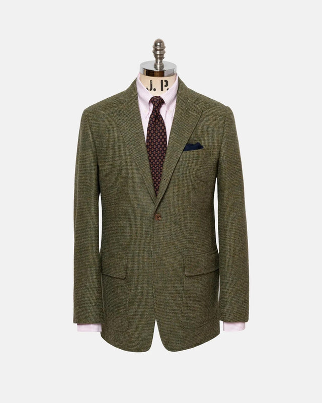 Made In Usa Tic Weave Cheviot Tweed Sport Coat