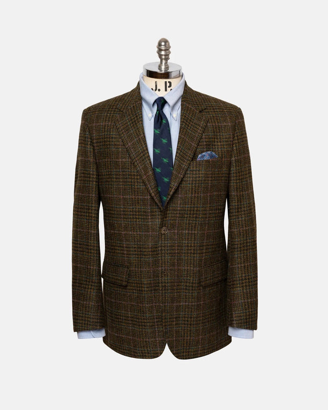 Made In Canada Brown Prince Of Wales With Windowpane Sport Coat