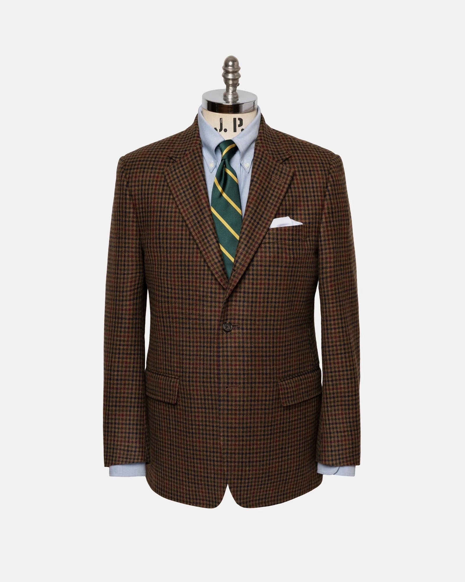 Made In Canada Windowpane Brown Rust Pure Cashmere Sport Coat