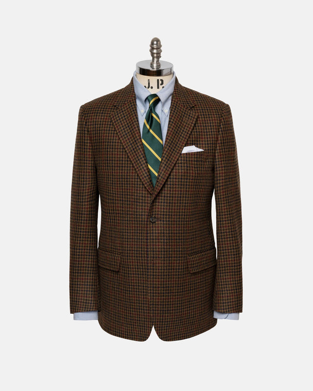 Made In Canada Windowpane Brown Rust Pure Cashmere Sport Coat