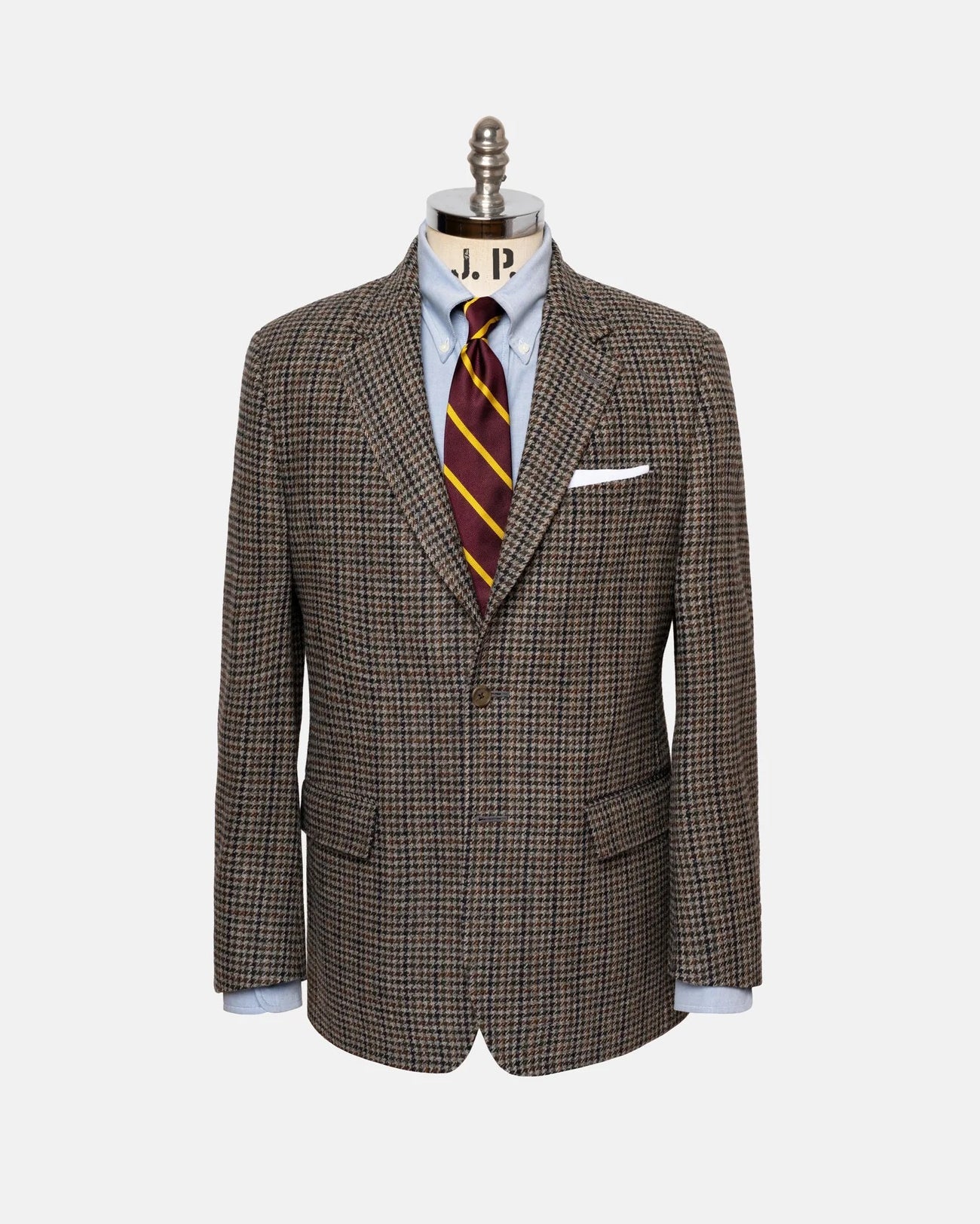 Made In Canada Grey Blue Brown District Check Sport Coat