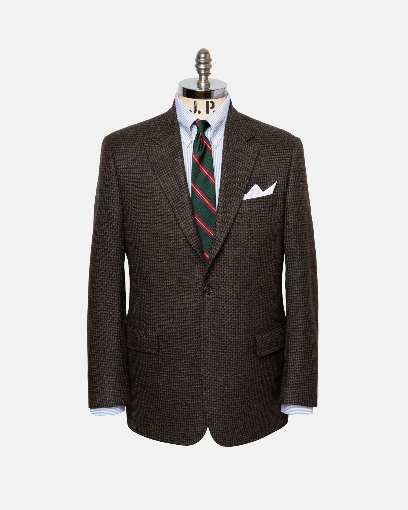 Made In Canada Grey Brown Small Check Pure Cashmere Sport Coat