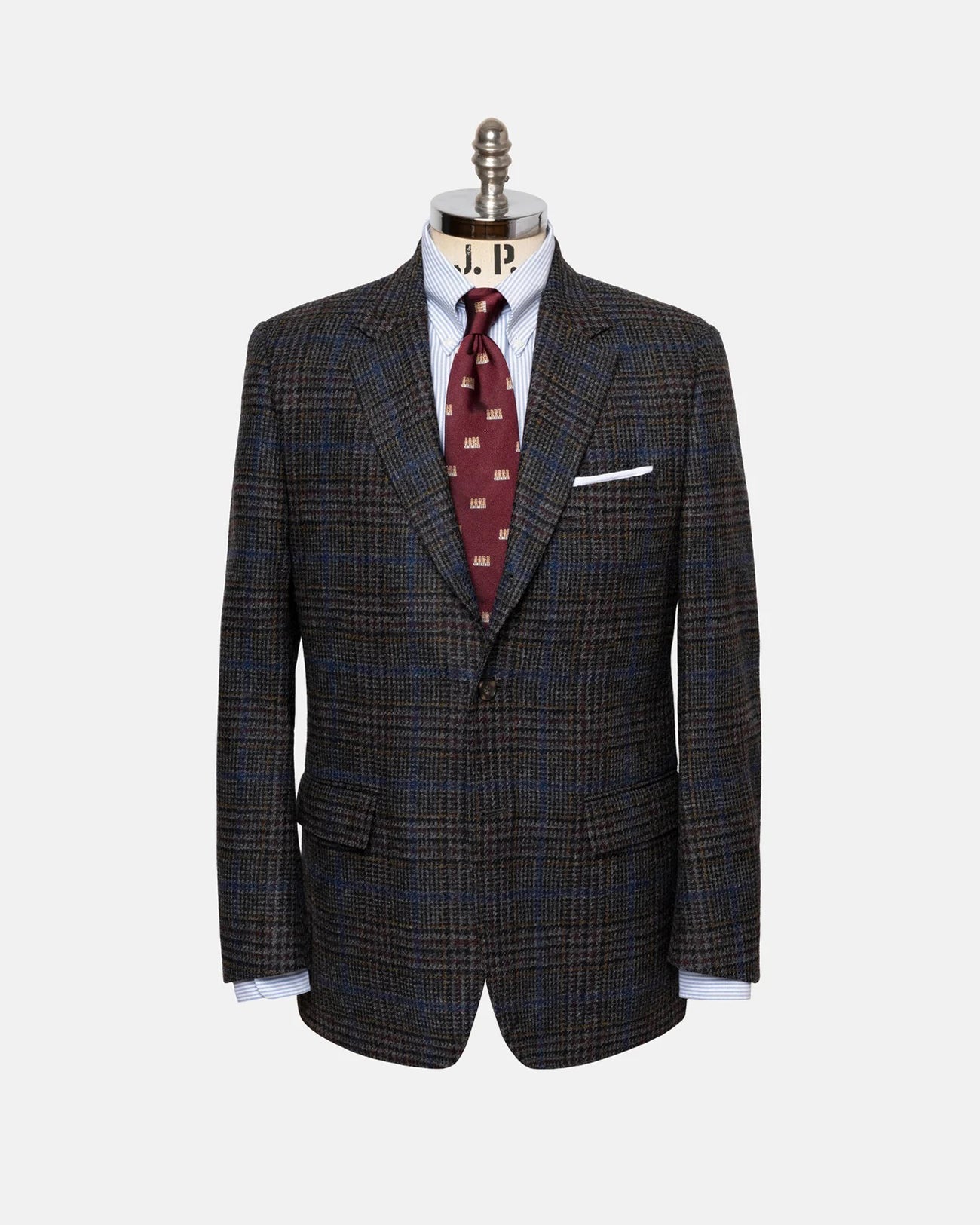 Made In Canada Rust Brown Glen Plaid Wool Sport Coat