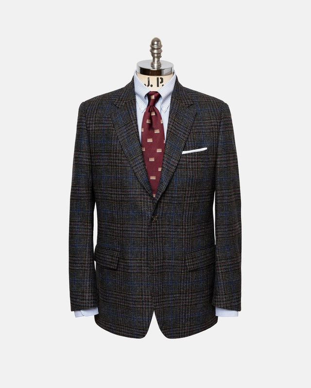 Made In Canada Rust Brown Glen Plaid Wool Sport Coat