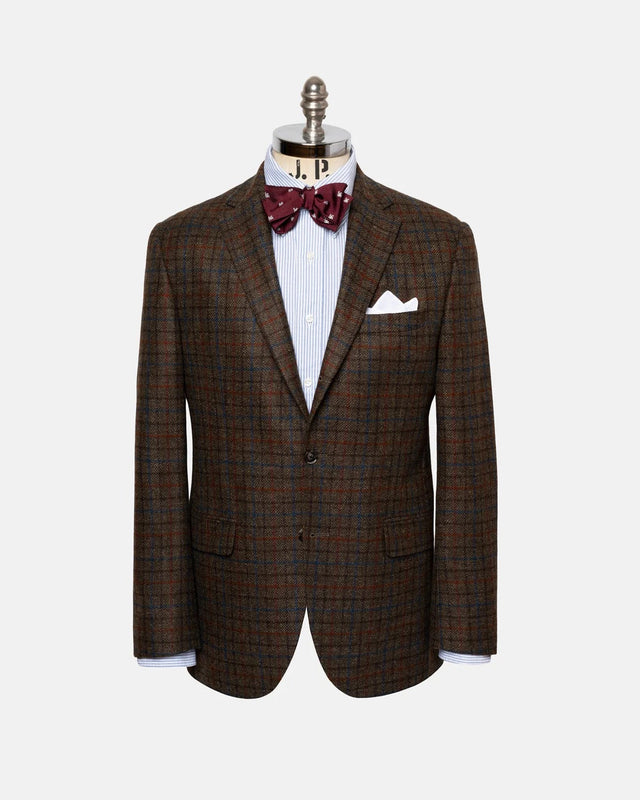 Made In Canada Brown Tattersall Wool Cashmere Sport Coat
