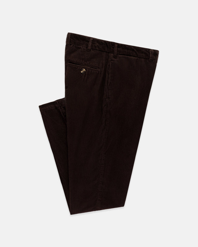 Brown Wide Wale Corduroy Trouser - Trim Fit