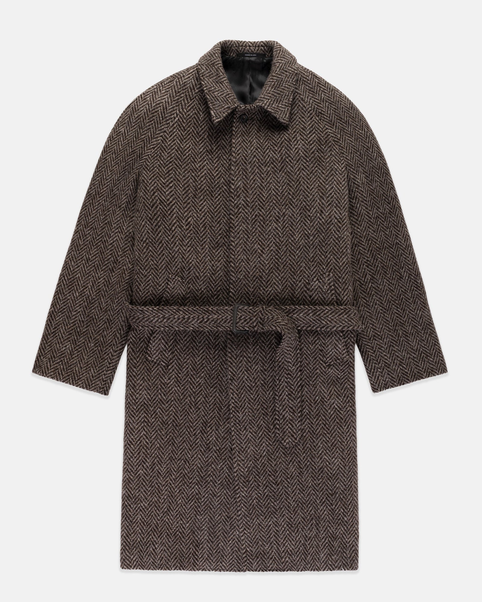 Made In Usa Cheviot Tweed Top Coat