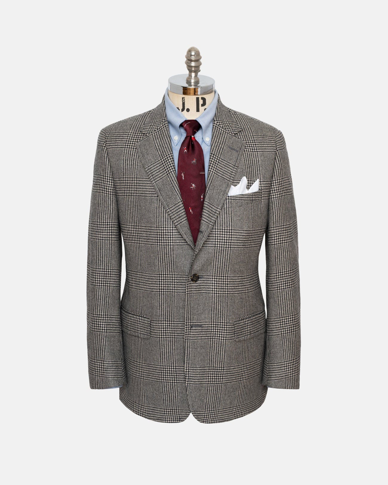 Made In Canada Glen Plaid White Pure Cashmere Sport Coat