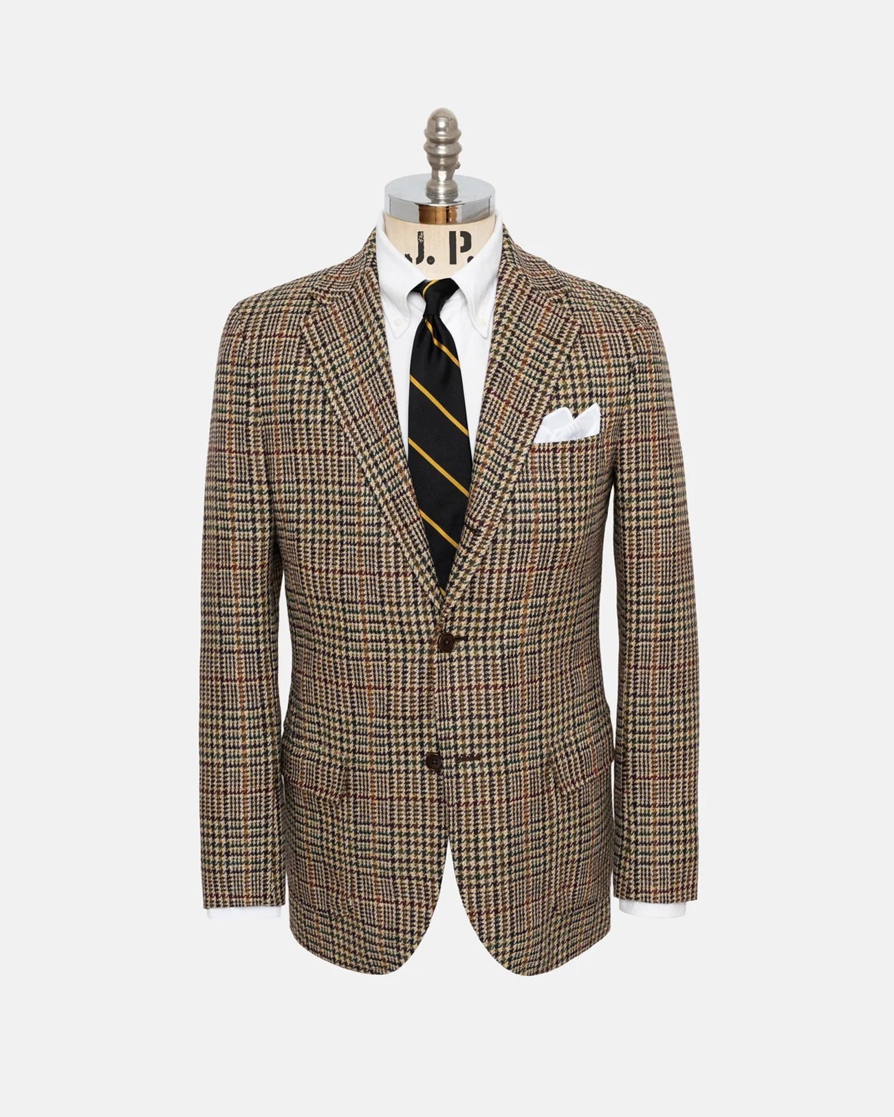Jumbo Plaid Sport Wool Coat Trim Fit