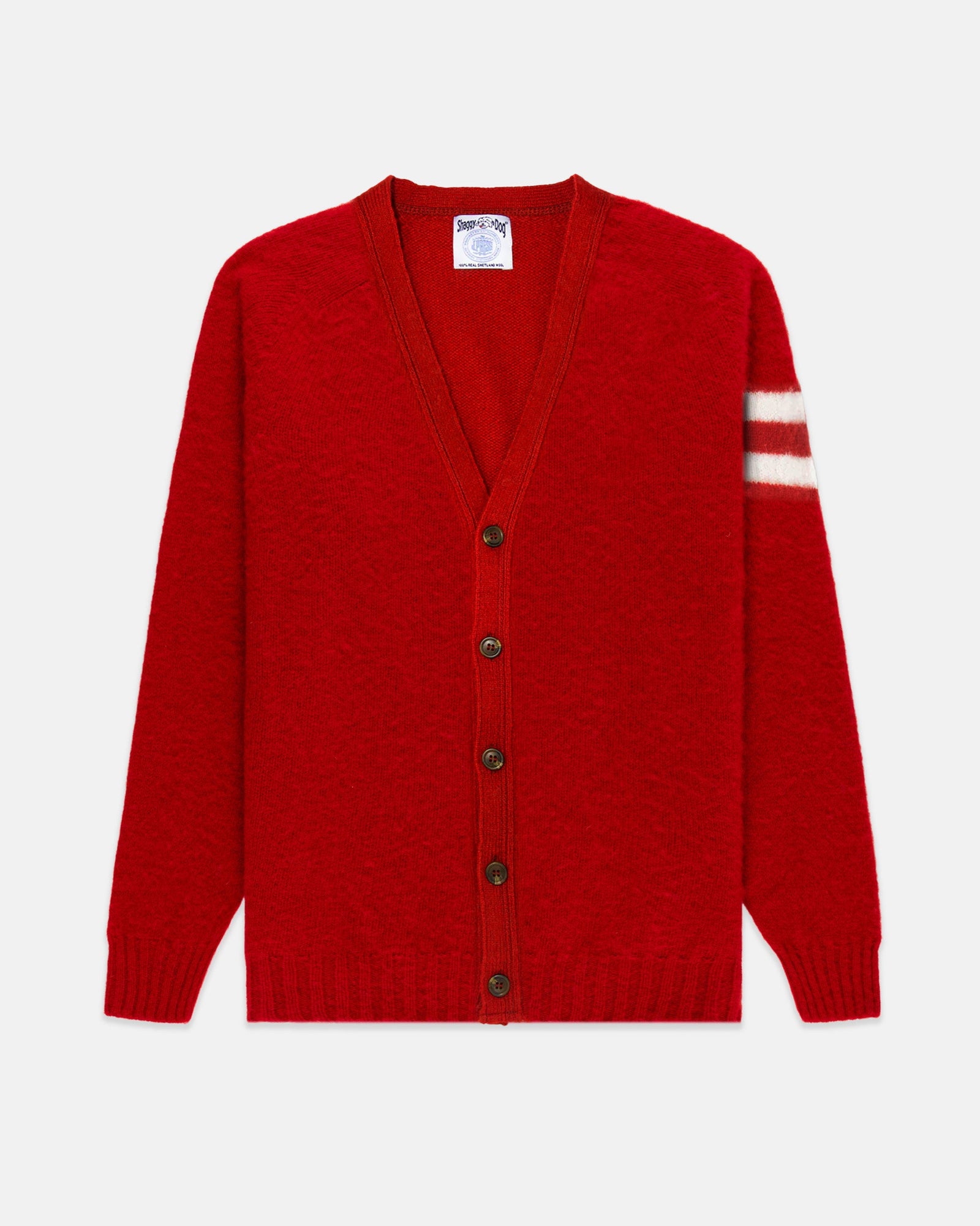Made In Scotland Red Shaggy Dog University Cardigan