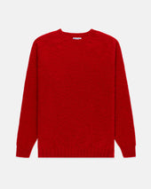 Made In Scotland Red Shaggy Dog Sweater Trim Fit
