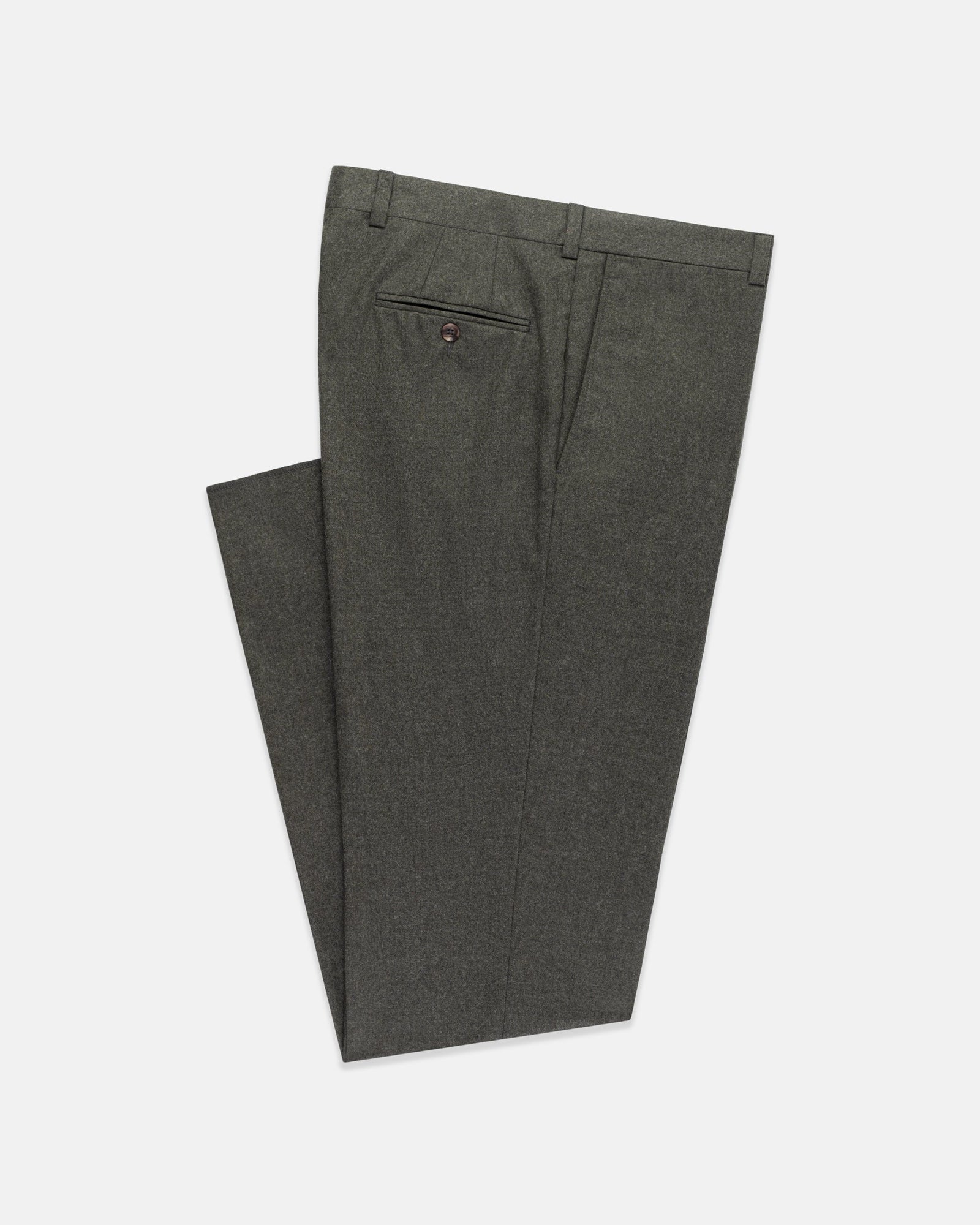 Made In Canada Green Wool Flannel Trouser
