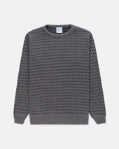 Made In Usa Navy Birdseye Cotton Crewneck Sweater