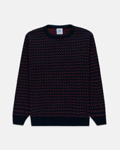 Made In Usa Red Cotton Birdseye Crewneck Sweater
