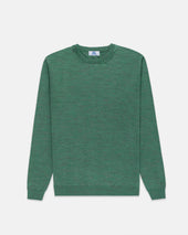 Green Alpaca Silk Crewneck Sweater Classic Fit