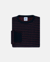 Made In Usa Red Cotton Birdseye Crewneck Sweater