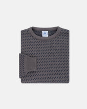 Made In Usa Navy Birdseye Cotton Crewneck Sweater