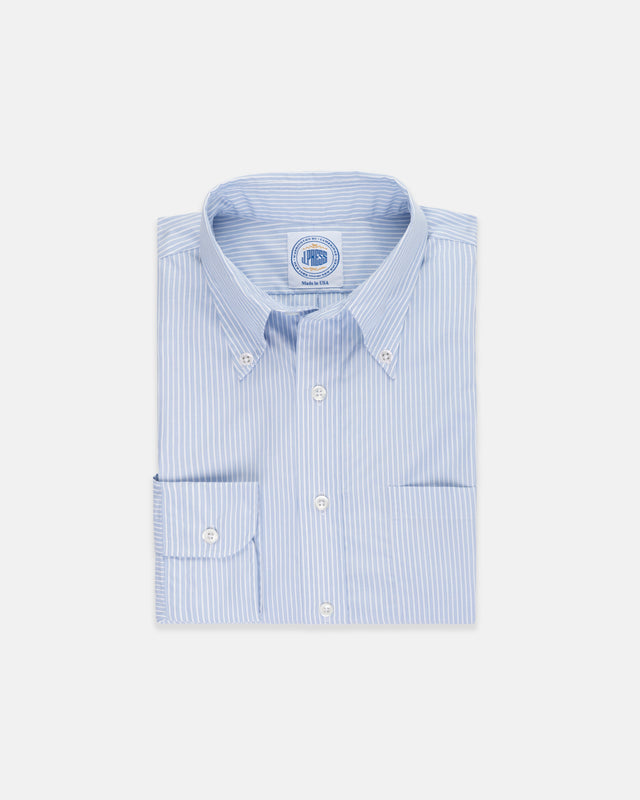 Made In Usa Thomas Mason End On End Stripe Button Down Shirt Classic Fit