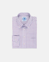 Berry Checked Button Down Sport Shirt Classic Fit