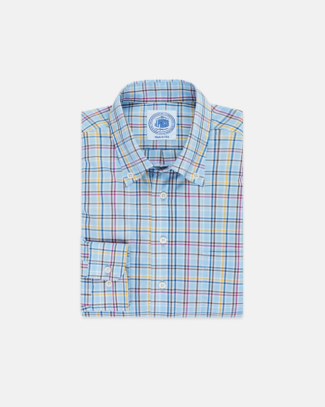 Large Windowpane Button Down Sport Shirt Classic Fit