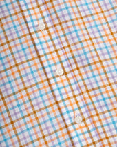 Orange Tattersall Linen Sport Shirt Classic Fit